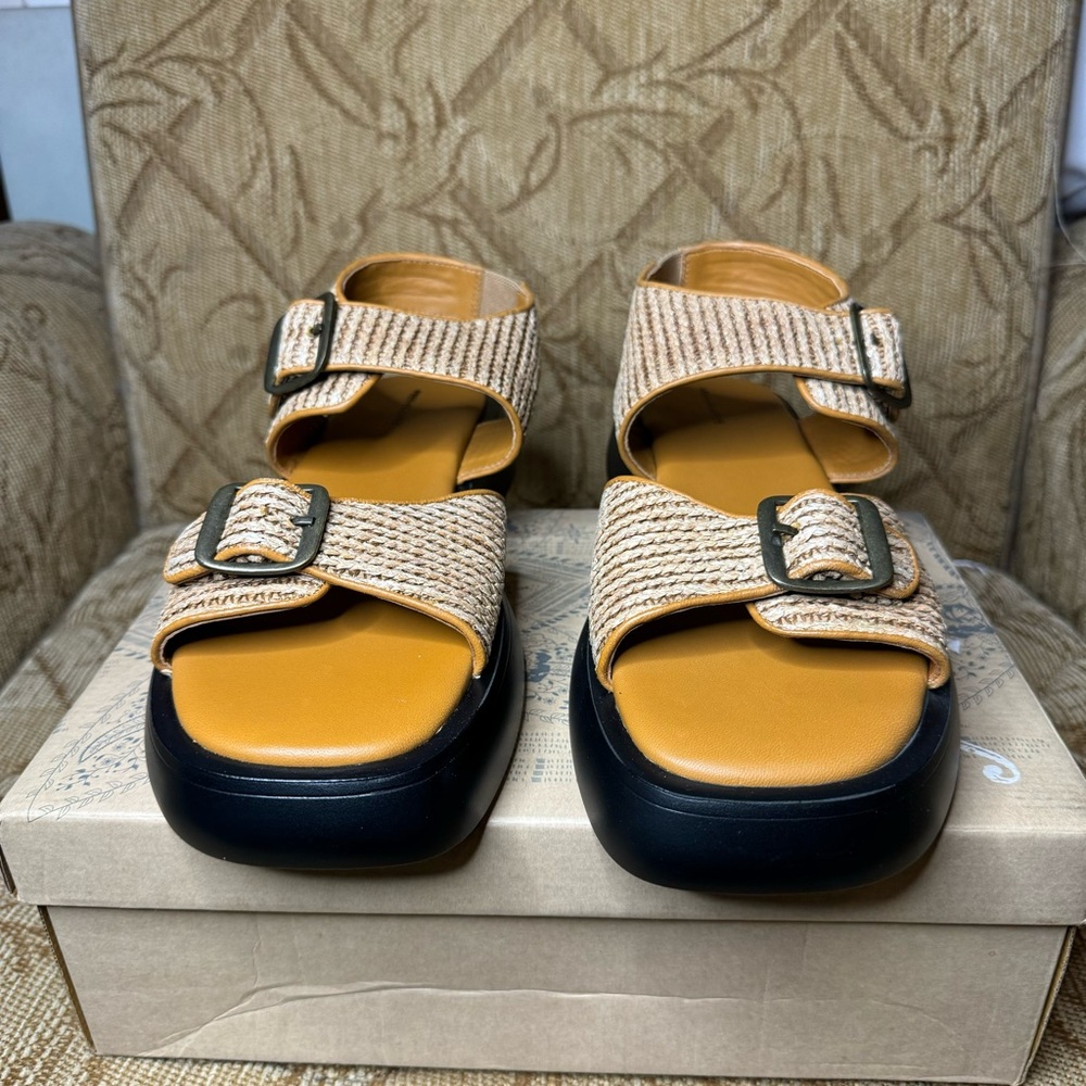NEW‎ Free People Mandi Weave Sandal — Natural Size 11
